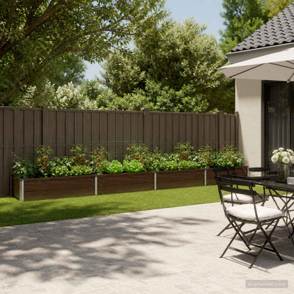 Raised Garden Bed Black 320 x 40 x 24 cm cold-rolled steel