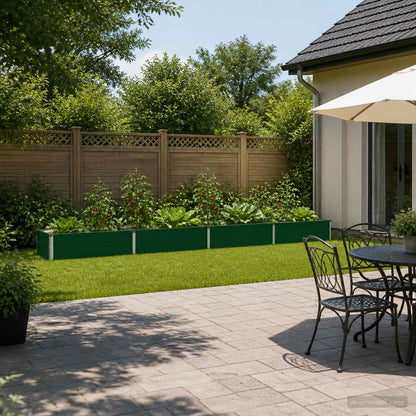 Raised Garden Bed Green 320 x 40 x 24 cm cold-rolled steeel