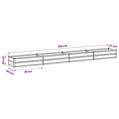 Raised Garden Bed Green 320 x 40 x 24 cm cold-rolled steeel