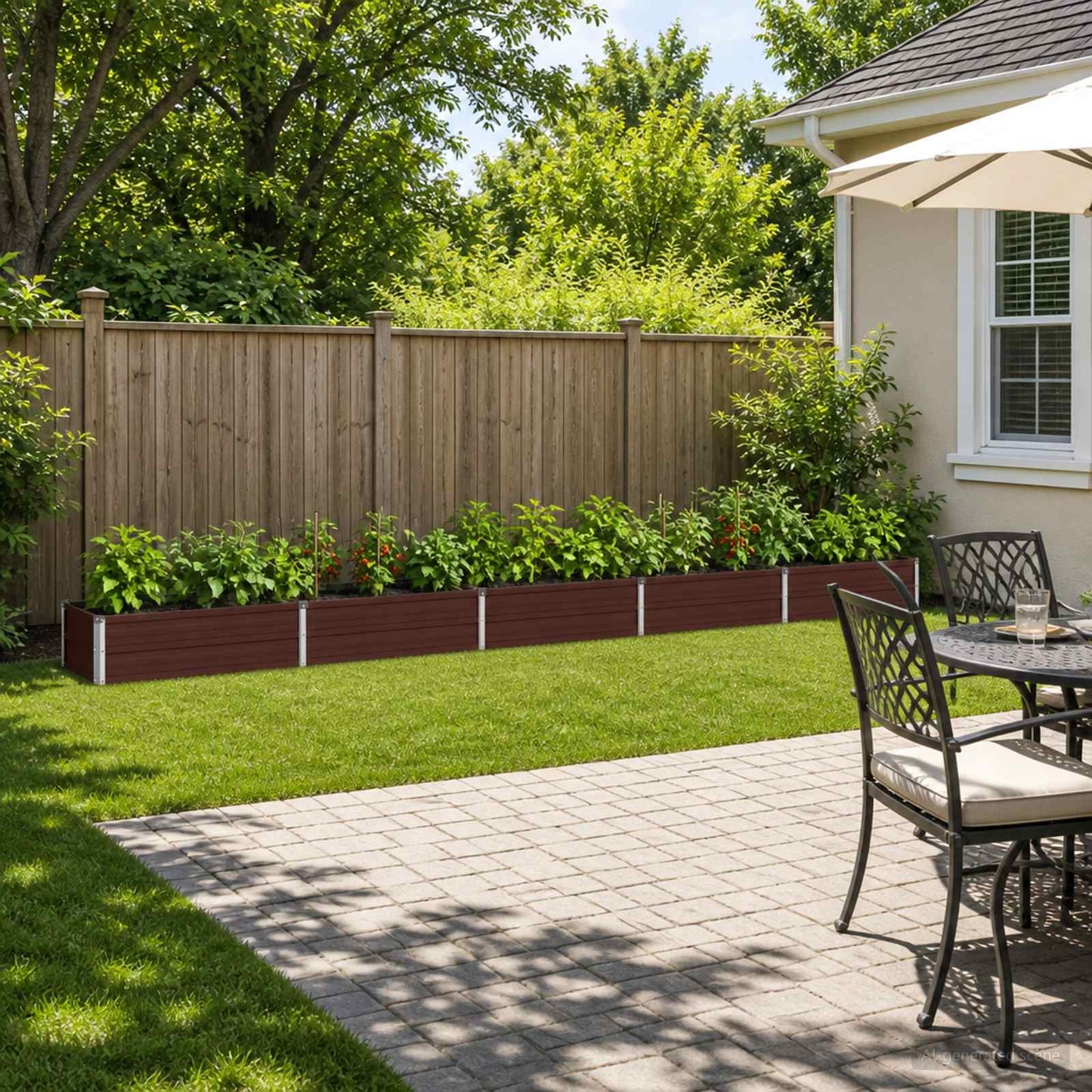 Raised Garden Bed Brown 400 x 40 x 24 cm cold-rolled steel