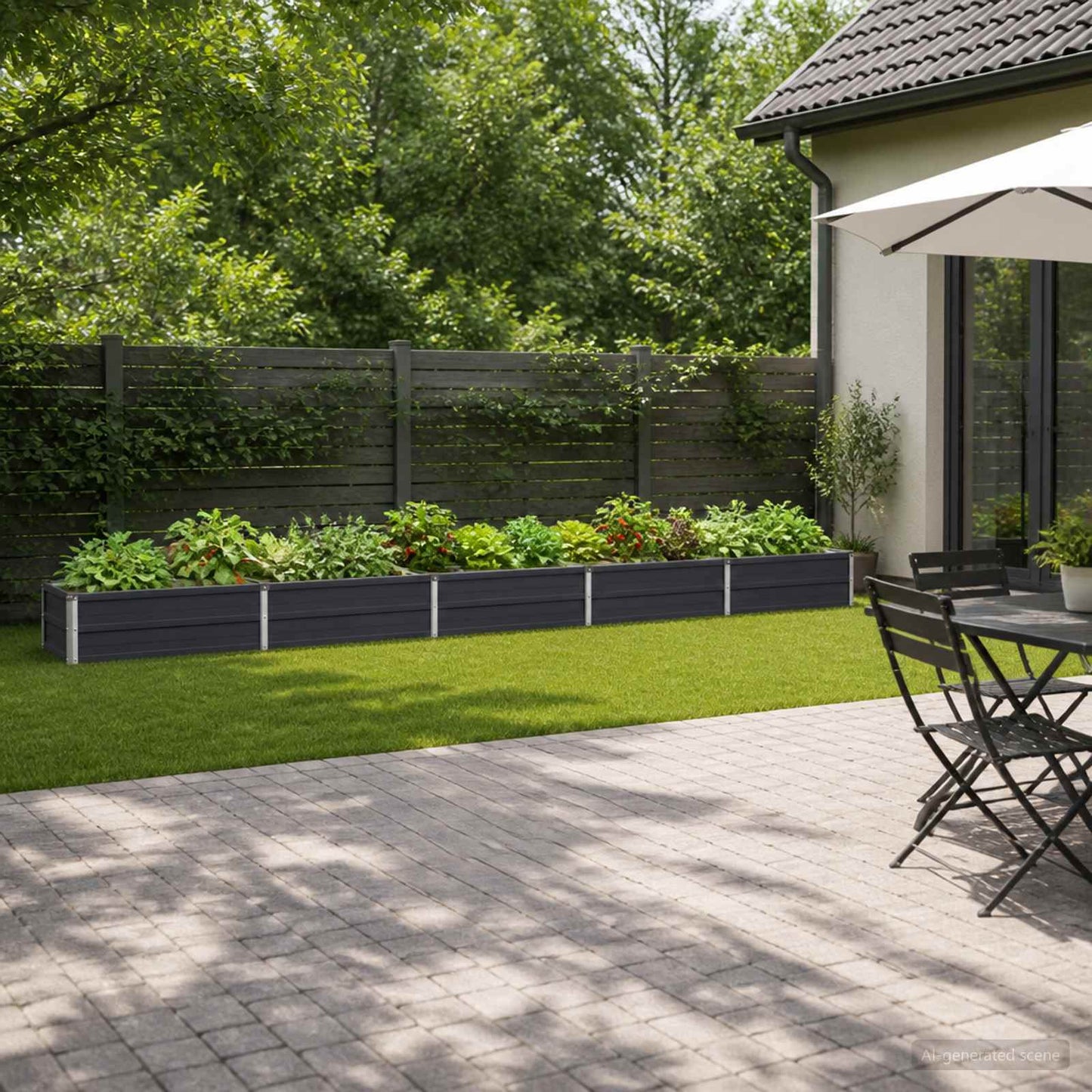 Raised Garden Bed Anthracite 400 x 40 x 24 cm cold-rolled steel