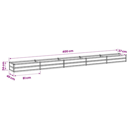Raised Garden Bed Ivory 400 x 40 x 24 cm cold-rolled steel