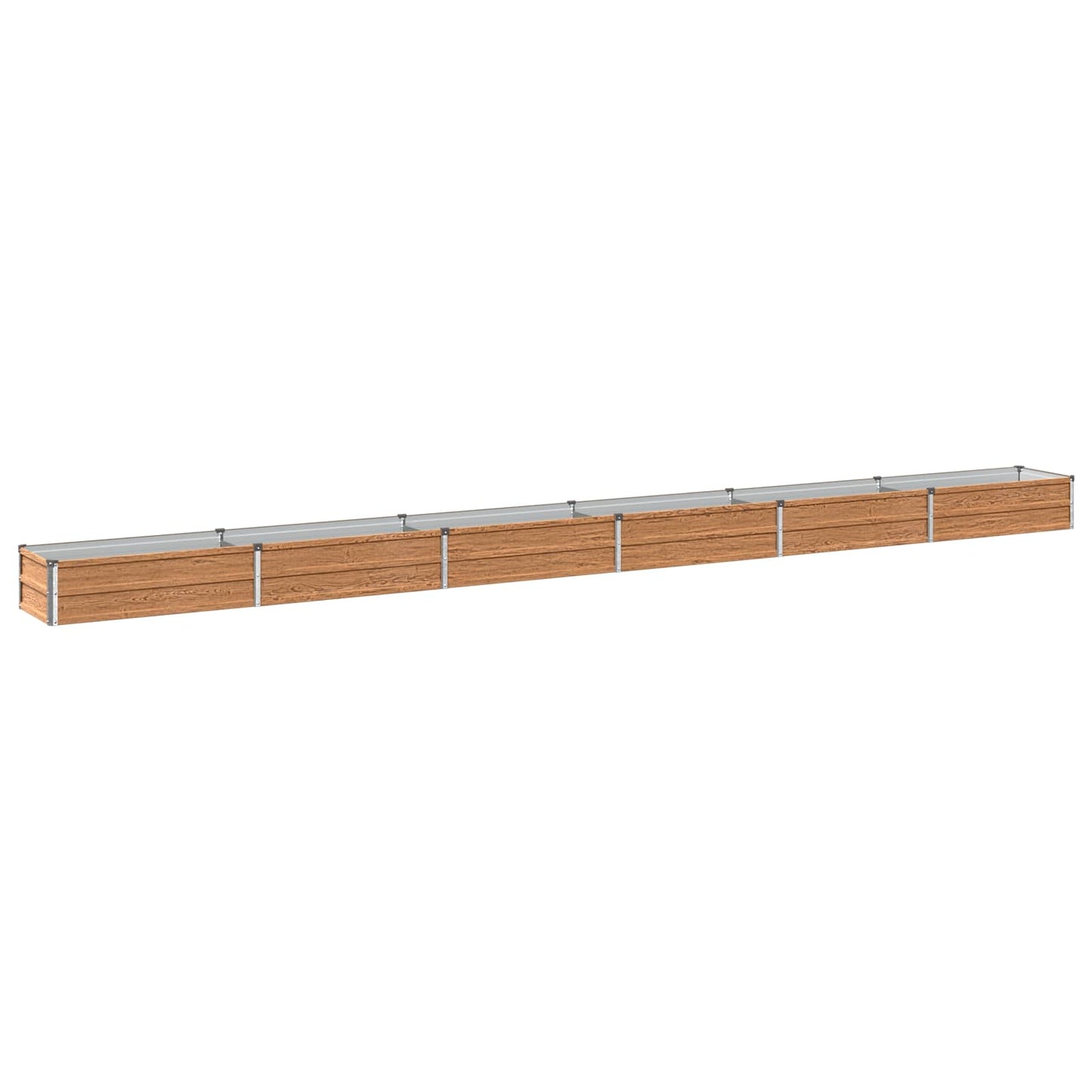 Raised Garden Bed Wood Brown 480 x 40 x 24 cm cold-rolled steel