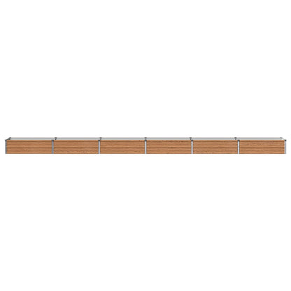 Raised Garden Bed Wood Brown 480 x 40 x 24 cm cold-rolled steel