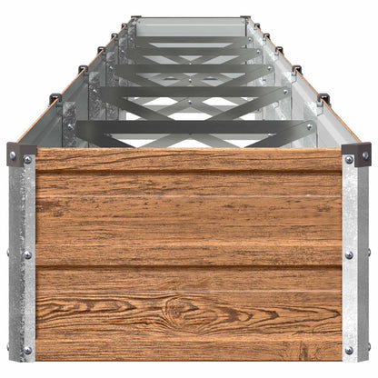 Raised Garden Bed Wood Brown 480 x 40 x 24 cm cold-rolled steel