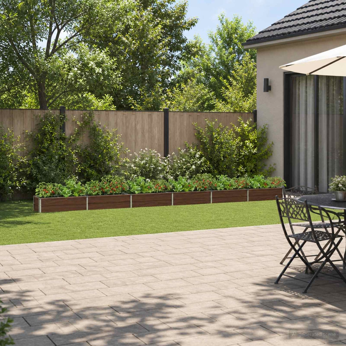 Raised Garden Bed Black 480 x 40 x 24 cm cold-rolled steel