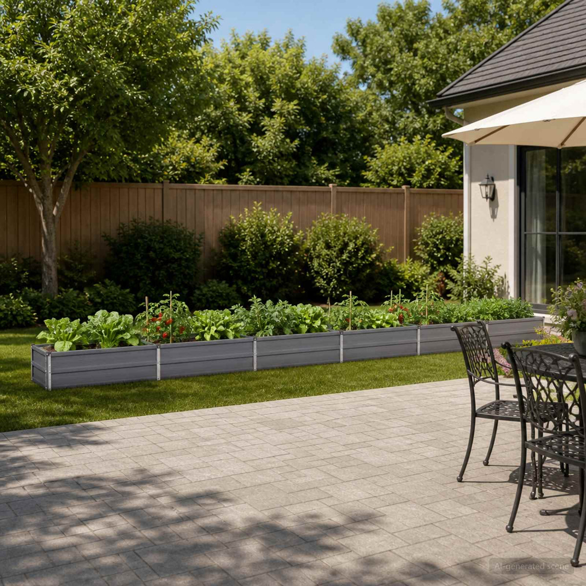 Raised Garden Bed Grey 480 x 40 x 24 cm cold-rolled steel