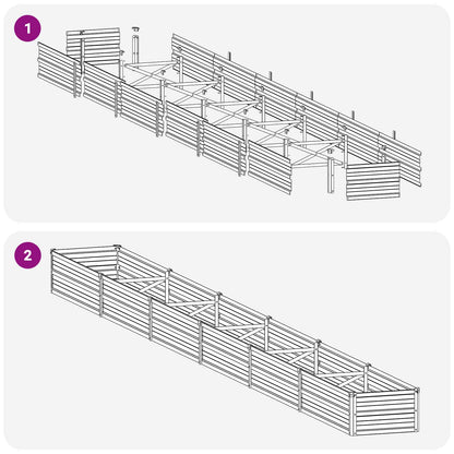 Raised Garden Bed Brown 480 x 40 x 24 cm cold-rolled steel