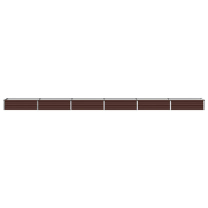 Raised Garden Bed Brown 480 x 40 x 24 cm cold-rolled steel
