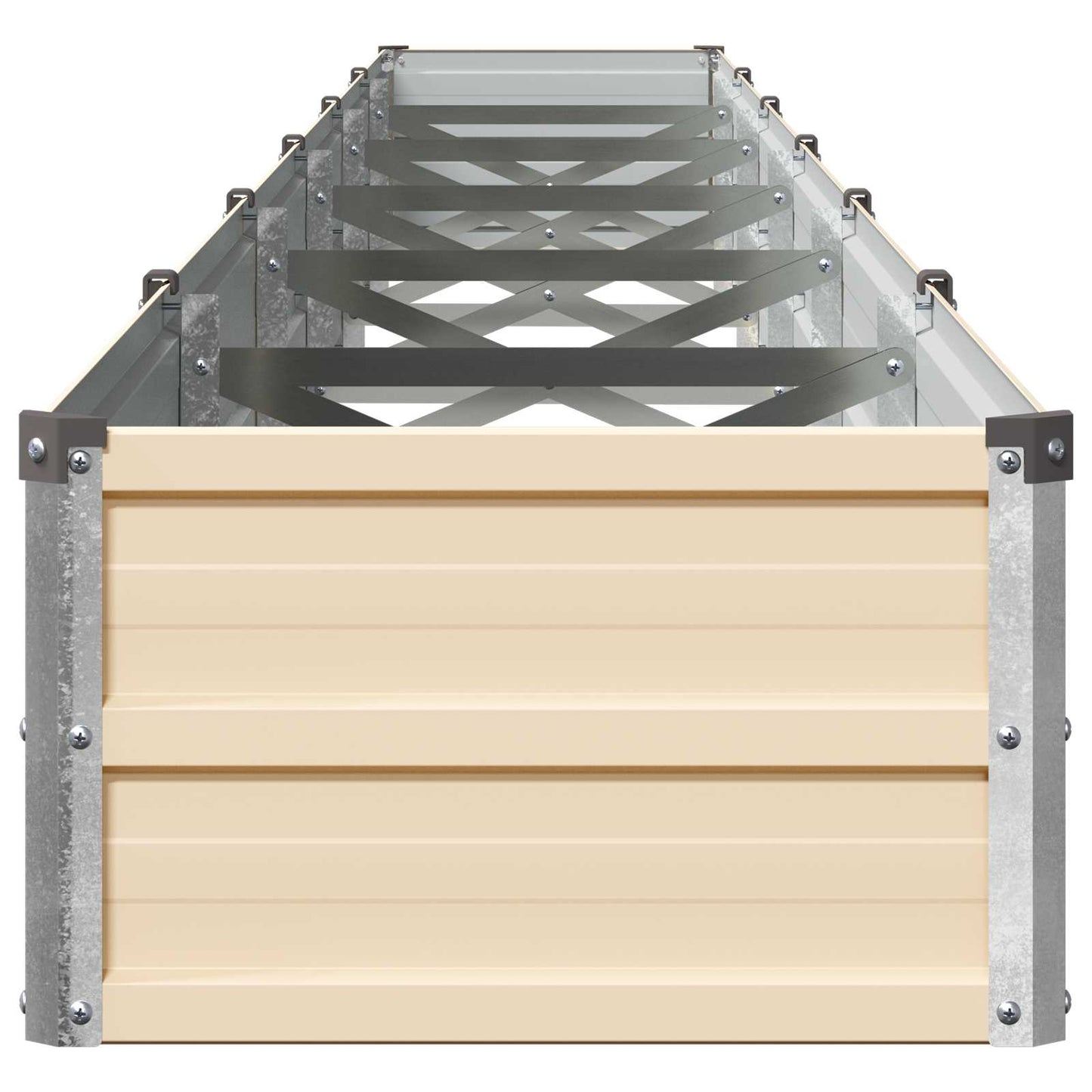 Raised Garden Bed Ivory 480 x 40 x 24 cm cold-rolled steel