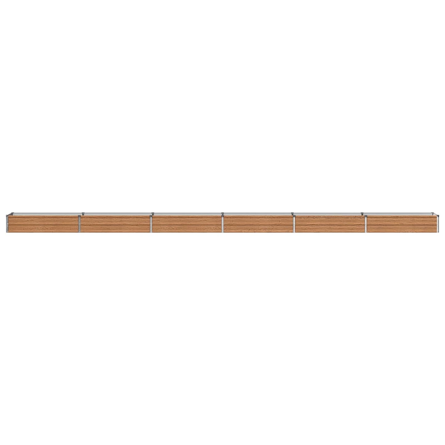 Raised Garden Bed Wood Brown 600 x 40 x 24 cm cold-rolled steel