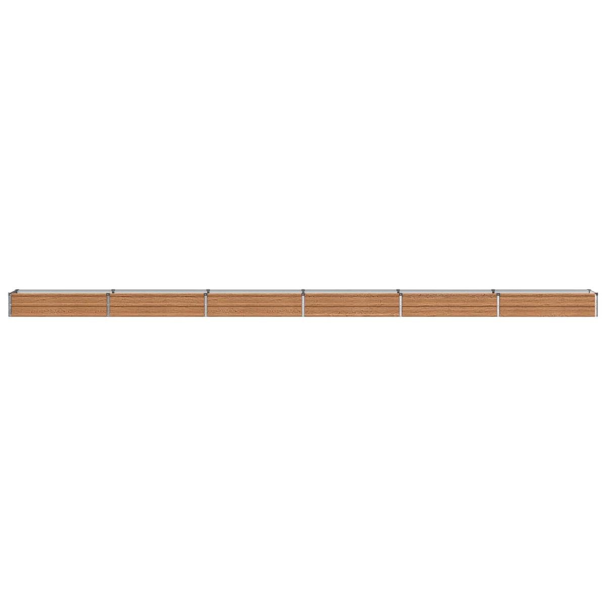 Raised Garden Bed Wood Brown 600 x 40 x 24 cm cold-rolled steel