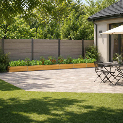 Raised Garden Bed Natural 600 x 40 x 24 cm cold-rolled steel