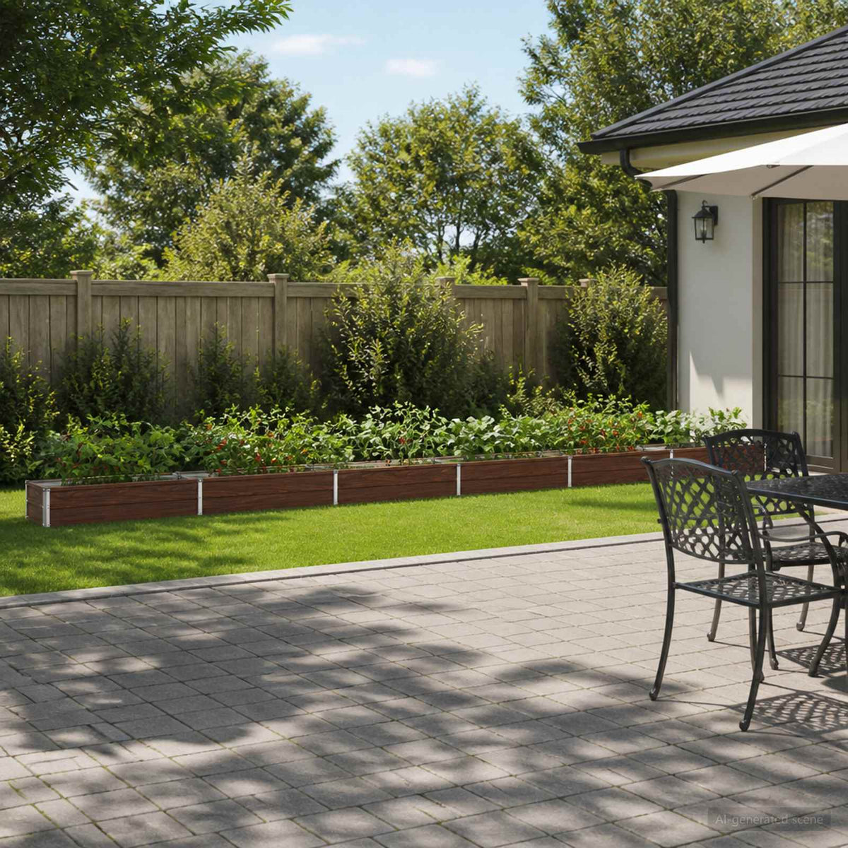 Raised Garden Bed Black 600 x 40 x 24 cm cold-rolled steel