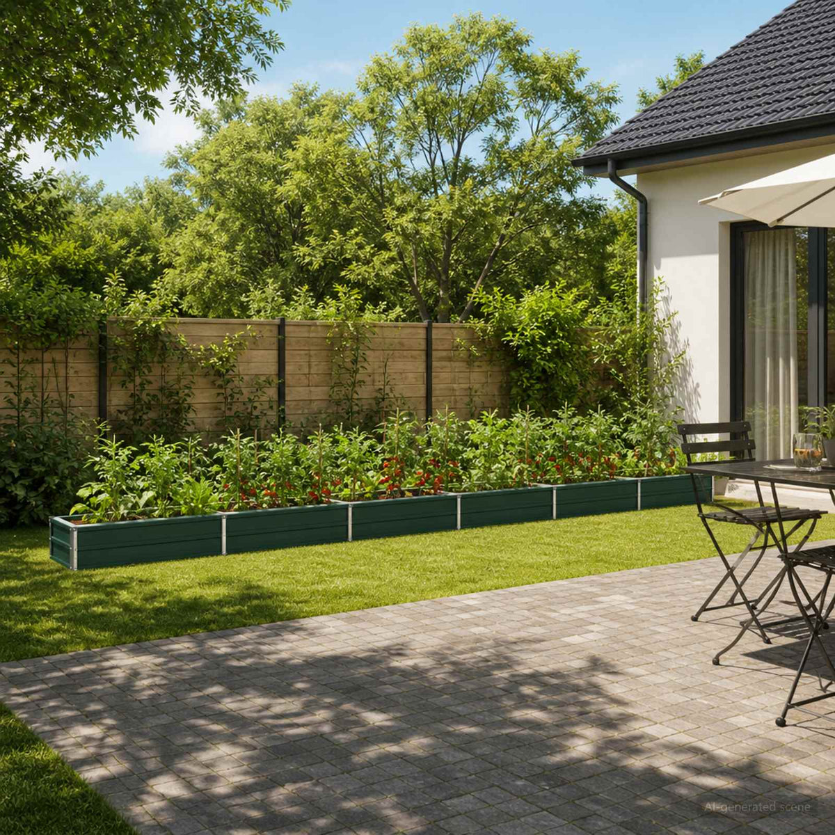 Raised Garden Bed Green 600 x 40 x 24 cm cold-rolled steeel