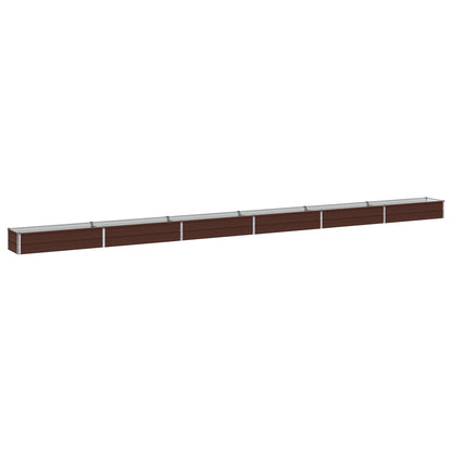Raised Garden Bed Brown 600 x 40 x 24 cm cold-rolled steel