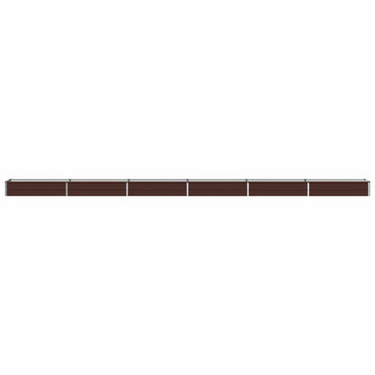 Raised Garden Bed Brown 600 x 40 x 24 cm cold-rolled steel