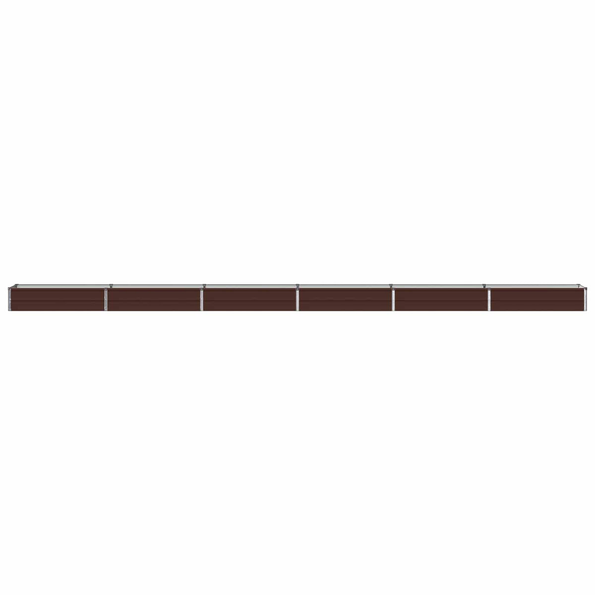 Raised Garden Bed Brown 600 x 40 x 24 cm cold-rolled steel