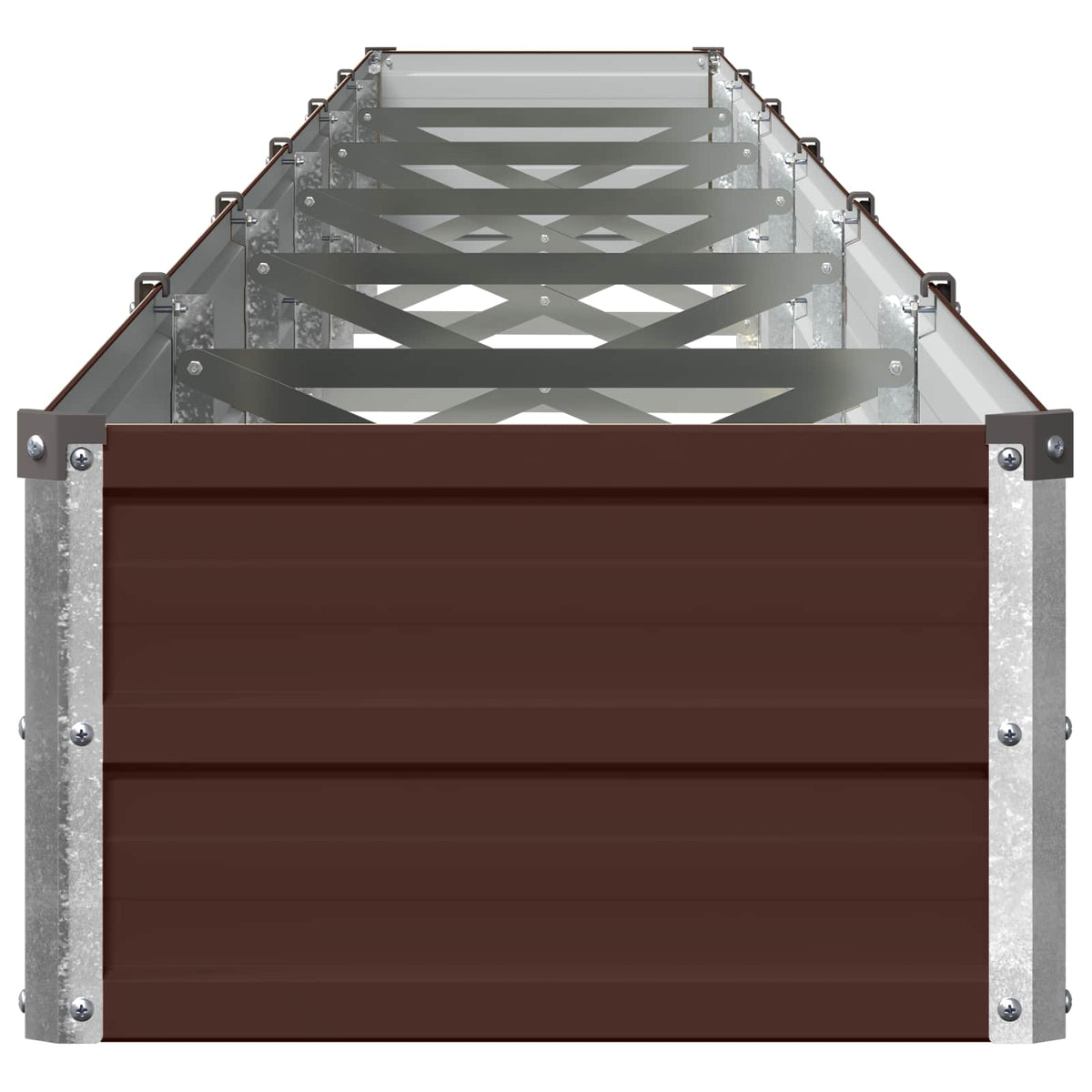 Raised Garden Bed Brown 600 x 40 x 24 cm cold-rolled steel