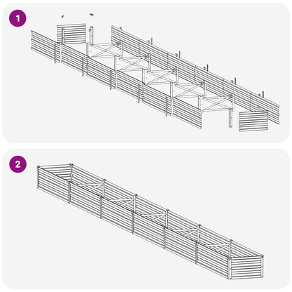 Raised Garden Bed Silver 600 x 40 x 24 cm galvanized