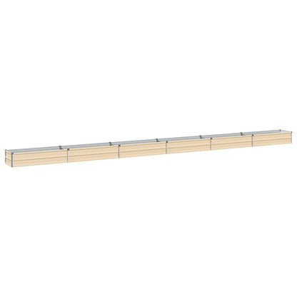 Raised Garden Bed Ivory 600 x 40 x 24 cm cold-rolled steel