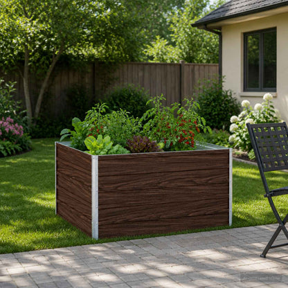 Raised Garden Bed Black 100 x 80 x 55 cm cold-rolled steel