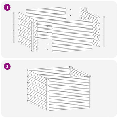 Raised Garden Bed Brown 100 x 80 x 55 cm cold-rolled steel