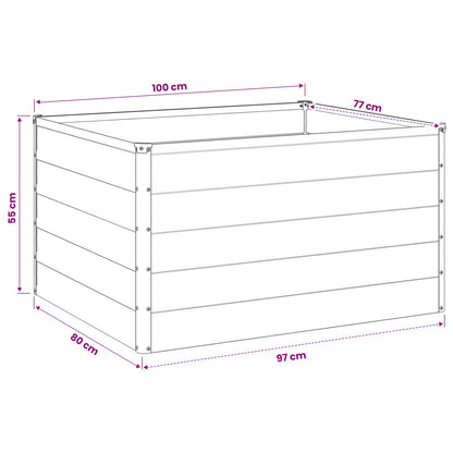 Raised Garden Bed Brown 100 x 80 x 55 cm cold-rolled steel