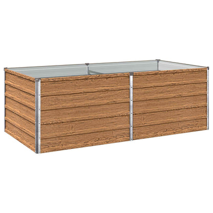 Raised Garden Bed Wood Brown 160 x 80 x 55 cm cold-rolled steel