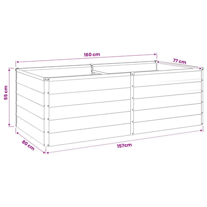 Raised Garden Bed Black 160 x 80 x 55 cm cold-rolled steel