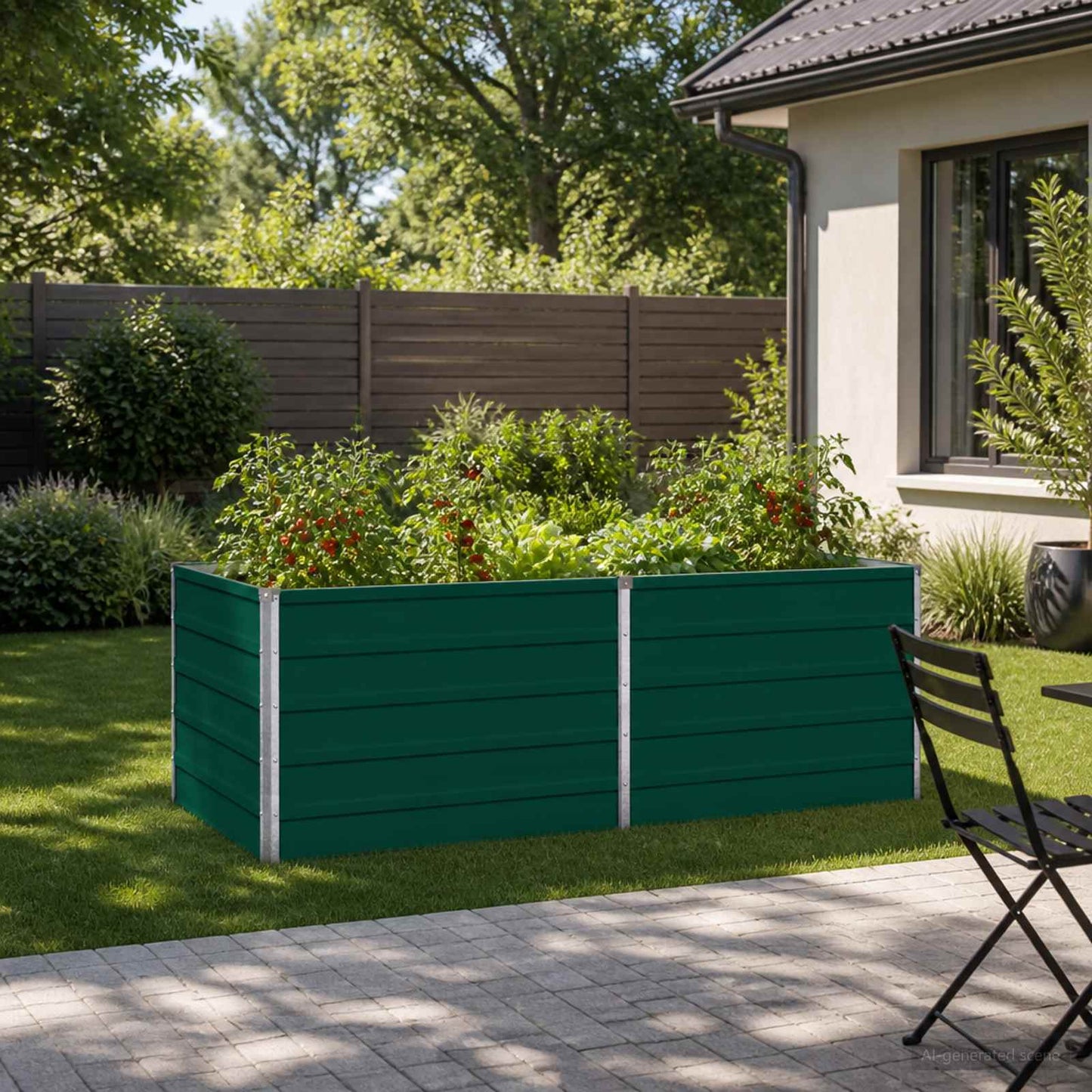 Raised Garden Bed Green 160 x 80 x 55 cm cold-rolled steeel
