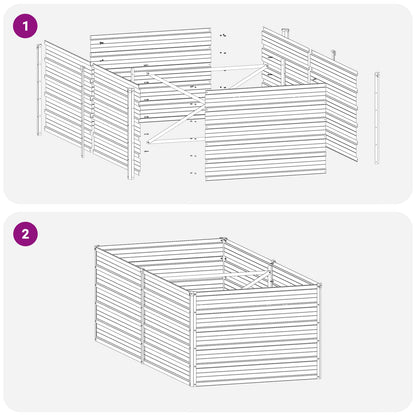 Raised Garden Bed Silver 160 x 80 x 55 cm galvanized