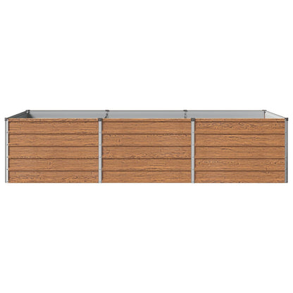 Raised Garden Bed Wood Brown 240 x 80 x 55 cm cold-rolled steel