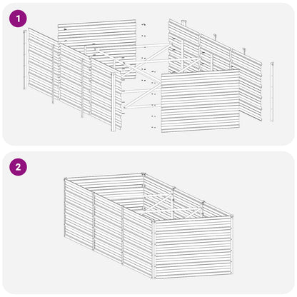Raised Garden Bed Natural 240 x 80 x 55 cm cold-rolled steel