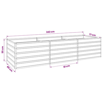 Raised Garden Bed Grey 240 x 80 x 55 cm cold-rolled steel