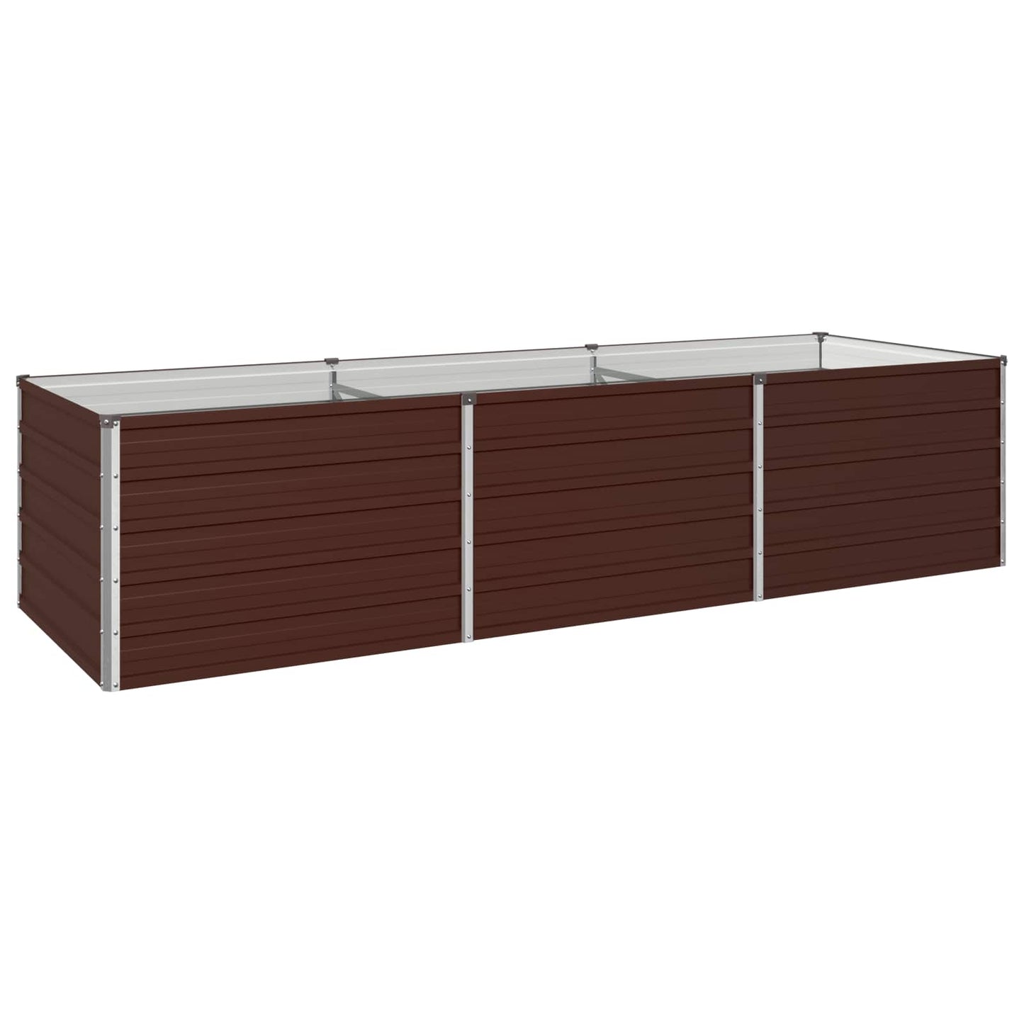 Raised Garden Bed Brown 240 x 80 x 55 cm cold-rolled steel