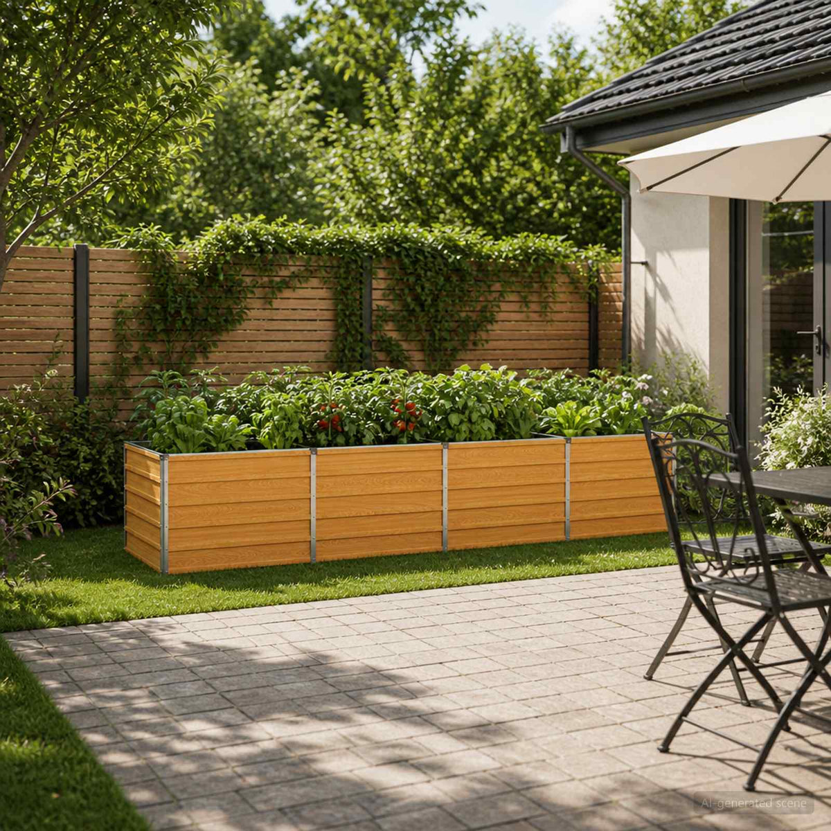 Raised Garden Bed Natural 320 x 80 x 55 cm cold-rolled steel