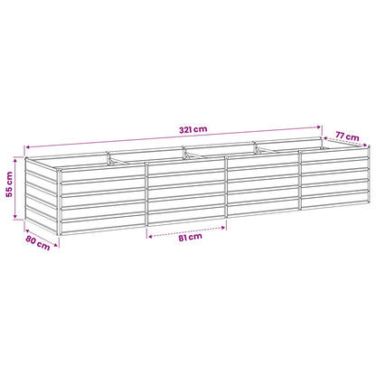 Raised Garden Bed Black 320 x 80 x 55 cm cold-rolled steel