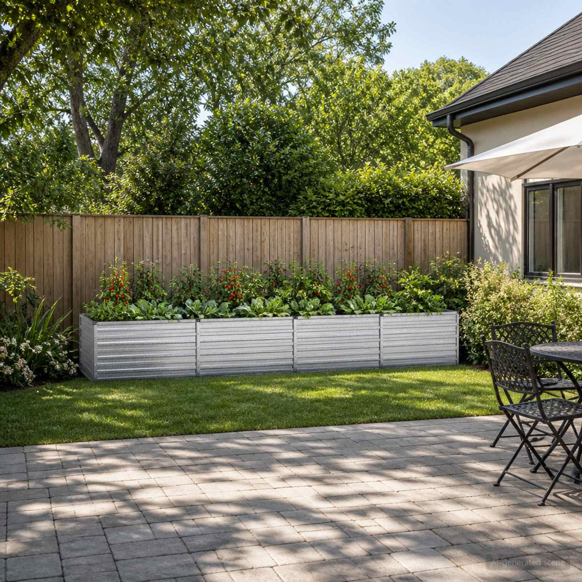 Raised Garden Bed Silver 320 x 80 x 55 cm galvanized