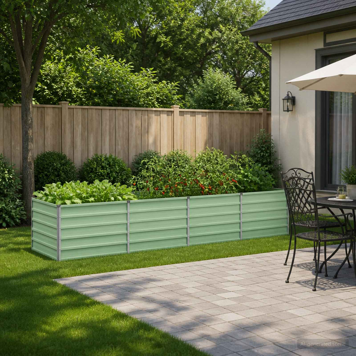 Raised Garden Bed Pastel Green 320 x 80 x 55 cm