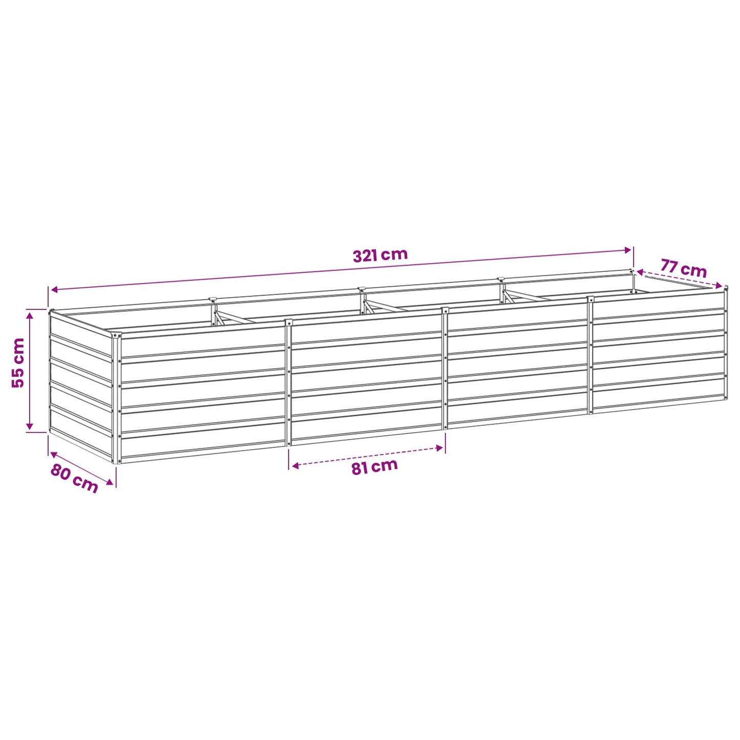 Raised Garden Bed Pastel Green 320 x 80 x 55 cm