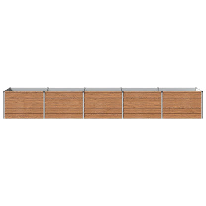 Raised Garden Bed Wood Brown 400 x 80 x 55 cm cold-rolled steel