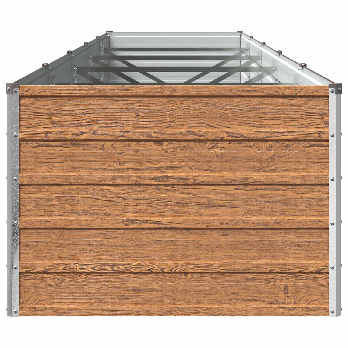Raised Garden Bed Wood Brown 400 x 80 x 55 cm cold-rolled steel