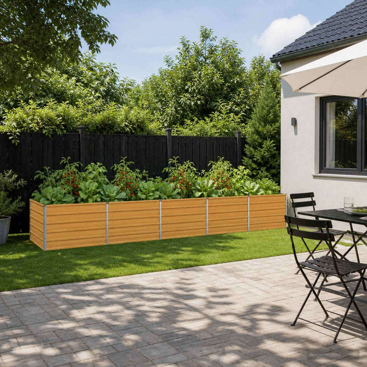Raised Garden Bed Natural 400 x 80 x 55 cm cold-rolled steel