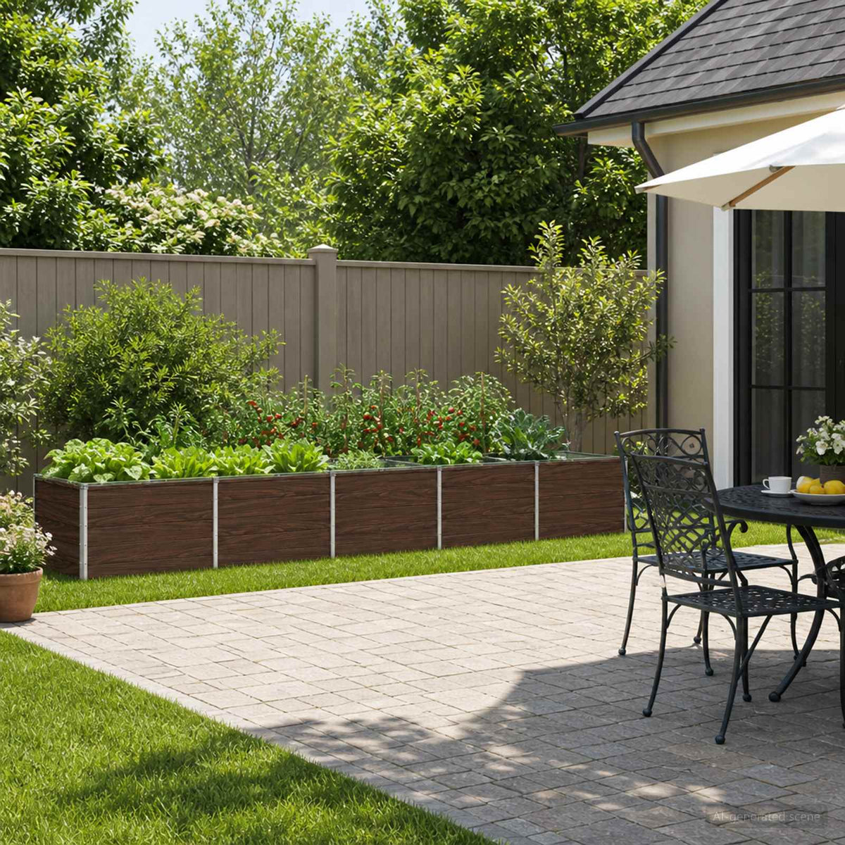 Raised Garden Bed Black 400 x 80 x 55 cm cold-rolled steel
