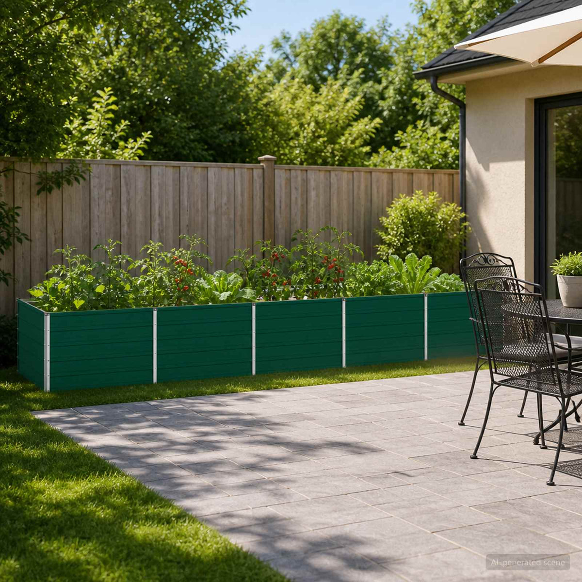 Raised Garden Bed Green 400 x 80 x 55 cm cold-rolled steeel