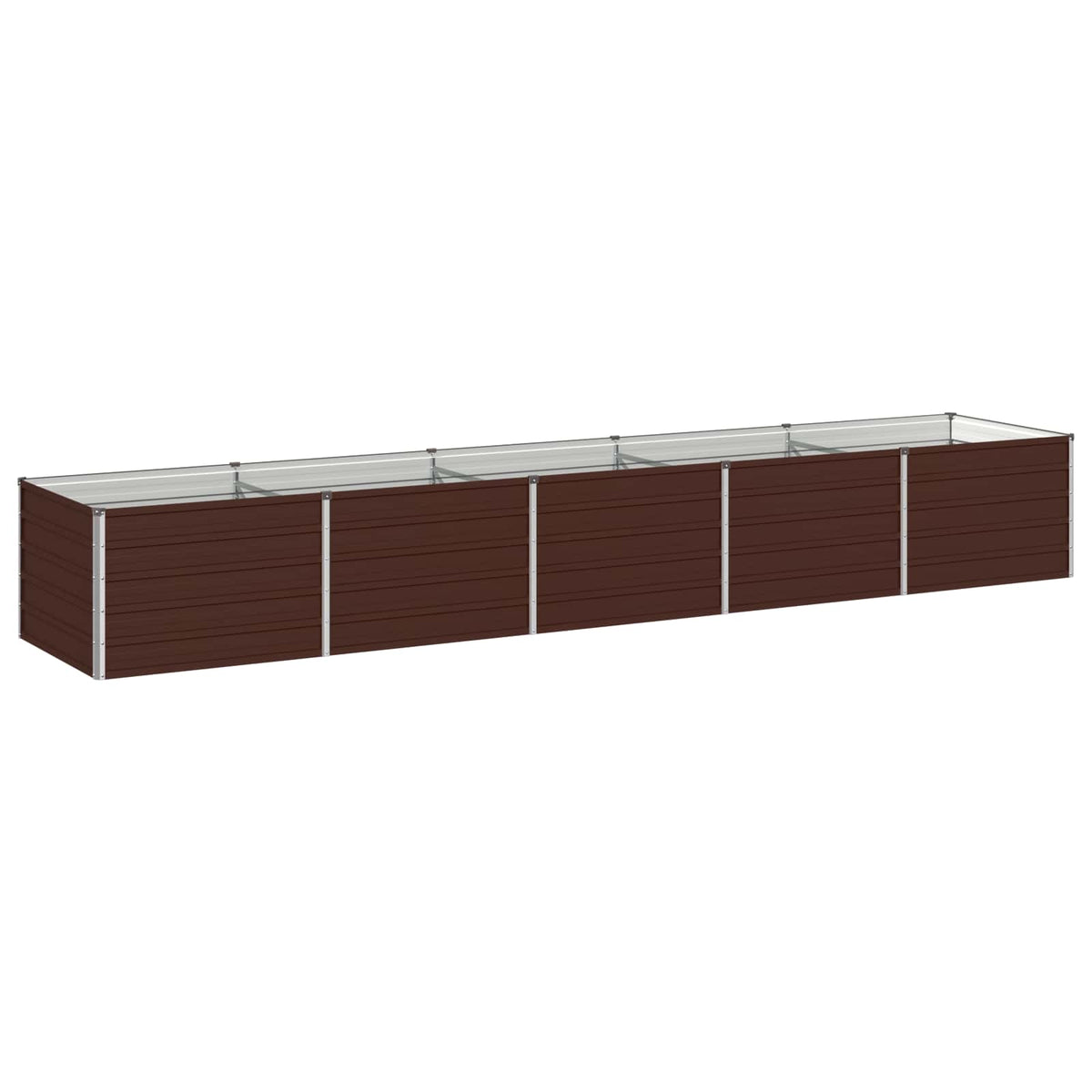 Raised Garden Bed Brown 400 x 80 x 55 cm cold-rolled steel