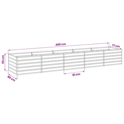Raised Garden Bed Anthracite 400 x 80 x 55 cm cold-rolled steel