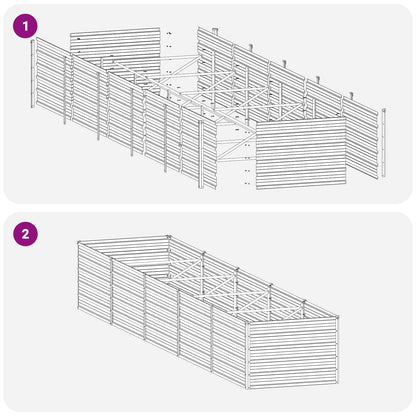 Raised Garden Bed Ivory 400 x 80 x 55 cm cold-rolled steel