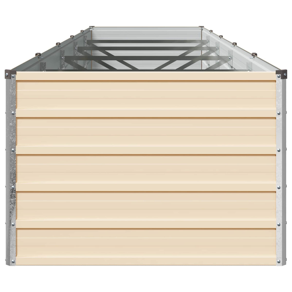 Raised Garden Bed Ivory 400 x 80 x 55 cm cold-rolled steel